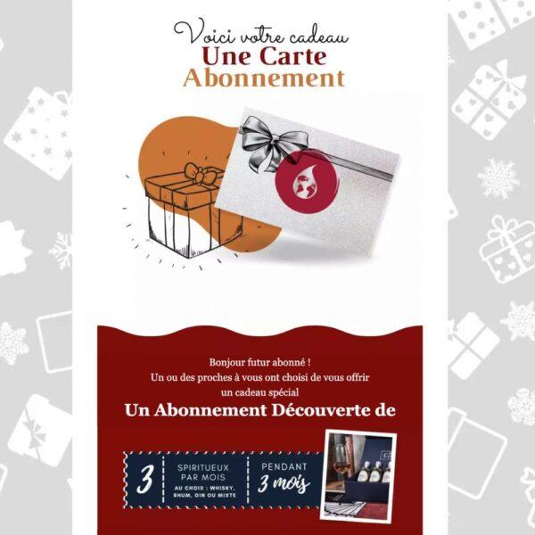 carte cadeau abonnement 3 spiritueux pendant 3 mois Le Club des Connaisseurs