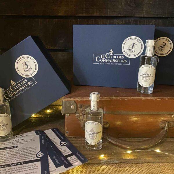 Le club des connaisseurs - box gin 3 gins : abonnement 3 mois, coffret cadeau