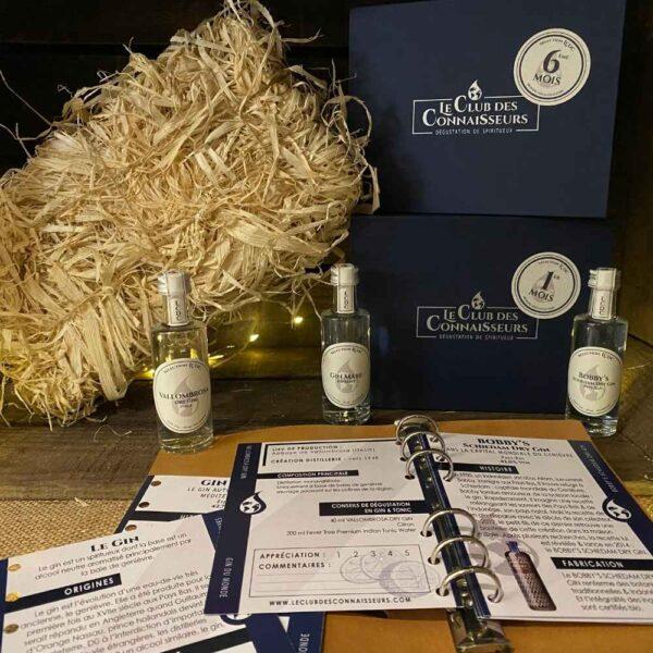 Le club des connaisseurs - box gin 3 gins : abonnement 6 mois, coffret cadeau