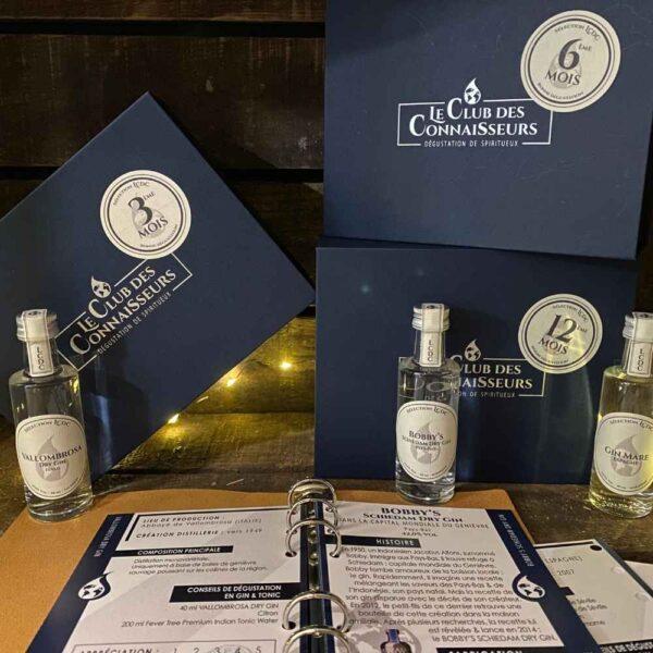 Le club des connaisseurs - box gin 3 gins : abonnement 12 mois, coffret cadeau