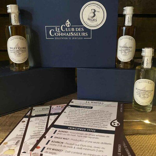 Le club des connaisseurs - box whisky 3 whiskies : abonnement 3 mois, coffret cadeau