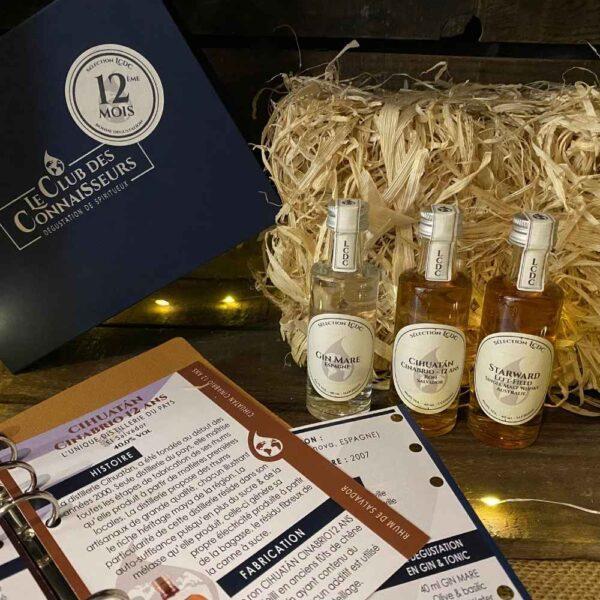 Le club des connaisseurs - box mixte 6 spiritueux : abonnement 12 mois, coffret cadeau