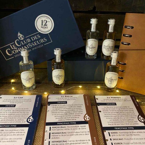 Le club des connaisseurs - box mixte 6 spiritueux : abonnement 12 mois, coffret cadeau