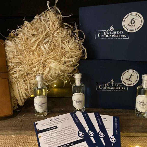 Le club des connaisseurs - box gin 3 gins : abonnement 6 mois, coffret cadeau