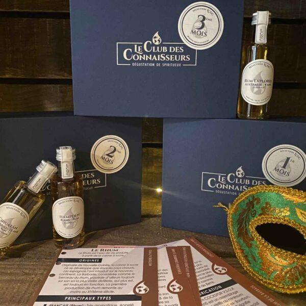 Le club des connaisseurs - box rhum 3 rhums : abonnement 3 mois, coffret cadeau