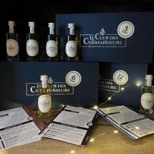 Le club des connaisseurs - box mixte 6 spiritueux : abonnement mensuel, coffret cadeau