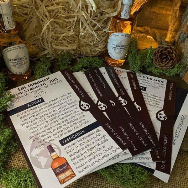 le club des connaisseurs coffret degustation whiskey d'Irlande Premium - fiches