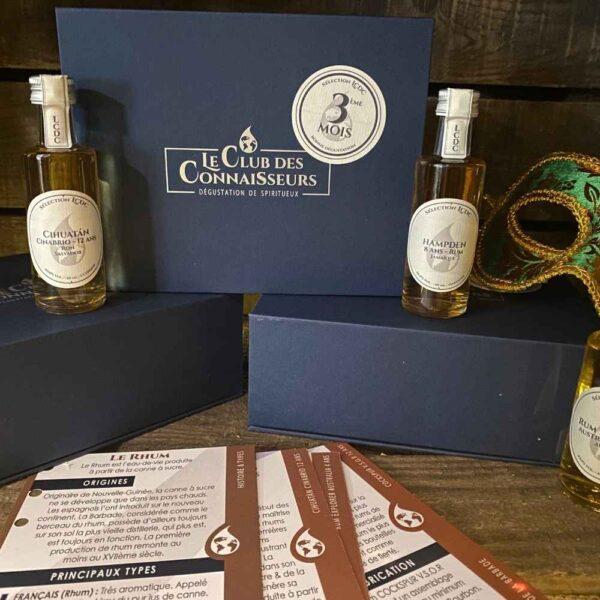 Le club des connaisseurs - box 3 rhums : abonnement 3 mois, coffret cadeau