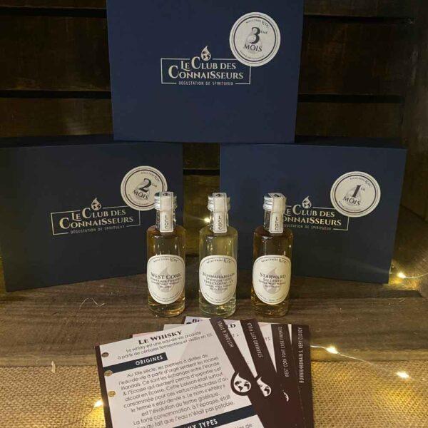 Le club des connaisseurs - box 3 whiskys : abonnement 3 mois, coffret cadeau