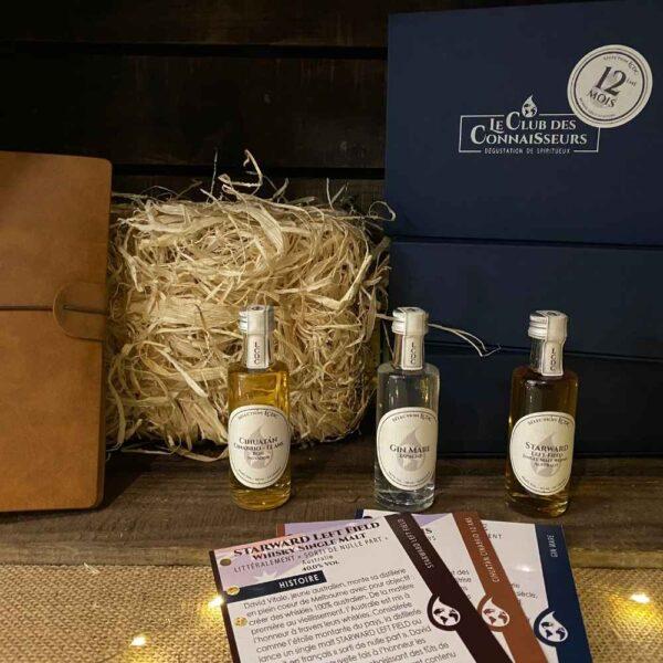 Le club des connaisseurs - box 3 spiritueux : abonnement 12 mois, coffret cadeau