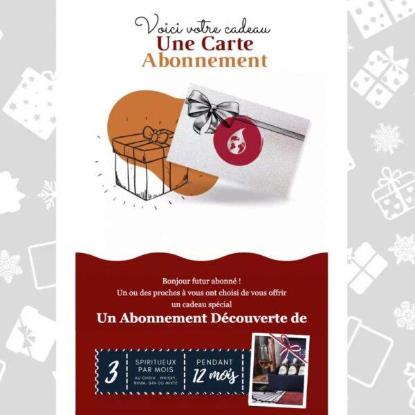 carte cadeau abonnement 3 spiritueux pendant 12 mois Le Club des Connaisseurs