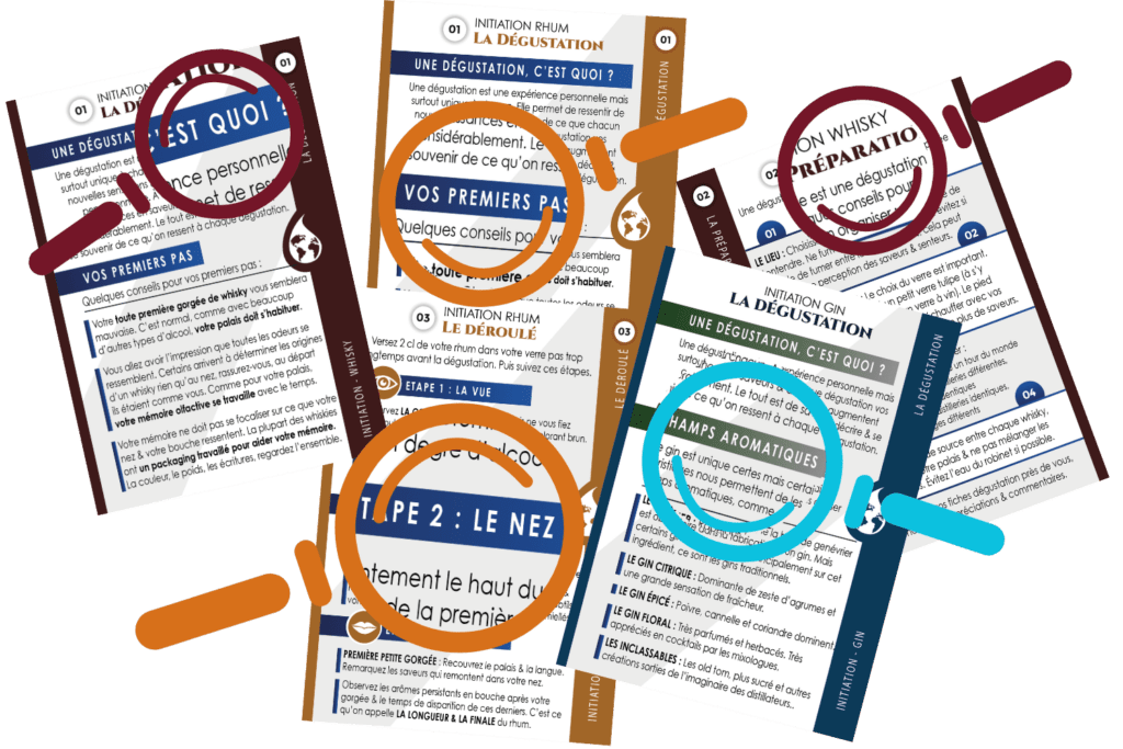 coffret initiation spiritueux - fiche dégustation - Le Club des Connaisseurs